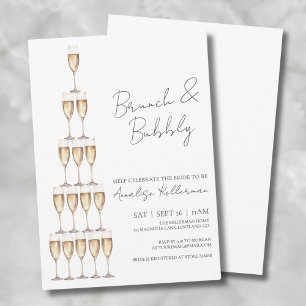 Brunch And Bubbly Bridal Shower Invitation
