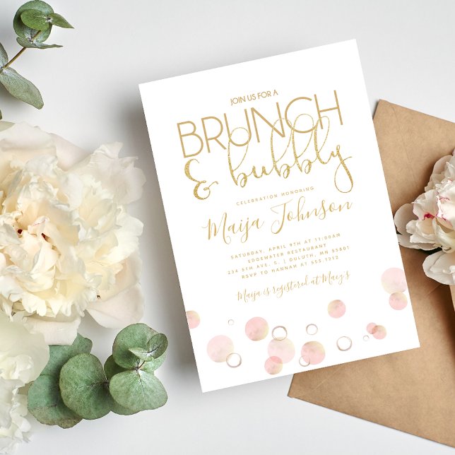 Brunch and Bubbly Bridal Shower Invitation (Creator Uploaded)
