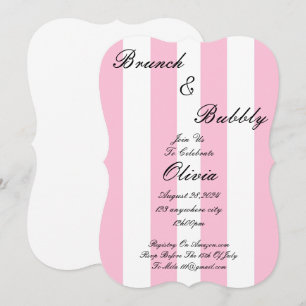 BRUNCH AND BUBBLY BRIDAL SHOWER INVITATION PINK