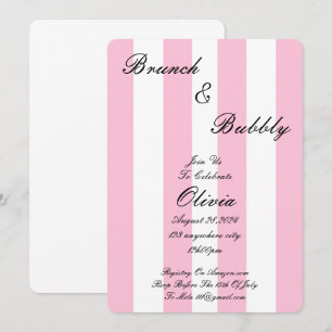 BRUNCH AND BUBBLY BRIDAL SHOWER INVITATION PINK