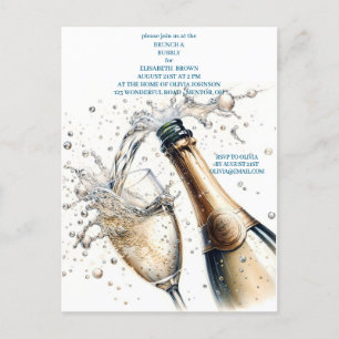 Brunch and Bubbly Bridal Shower Invitation Postcard