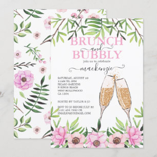 Brunch and Bubbly Bridal Shower Personalised Invitation