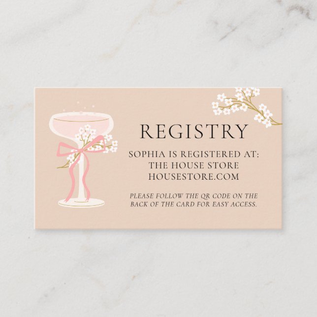 Brunch and Bubbly Bridal Shower Registry Card (Front)