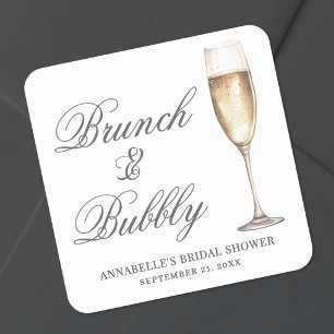 Brunch And Bubbly Bridal Shower Square Sticker