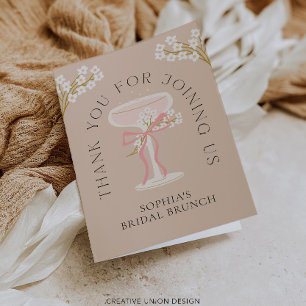 Brunch and Bubbly Bridal Shower Thank You Card