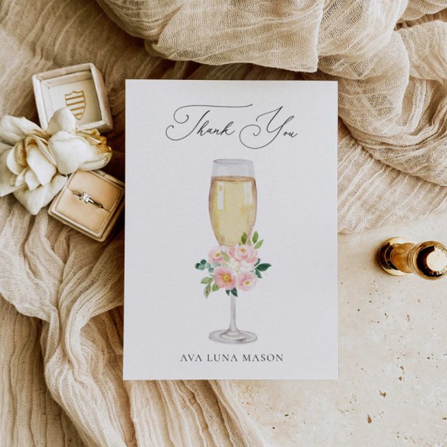 Brunch and Bubbly Bridal Shower Thank You Card (Creator Uploaded)