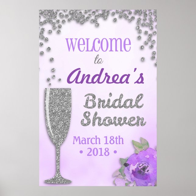 Brunch and Bubbly Bridal Shower Welcome Sign (Front)