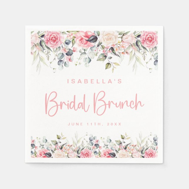Brunch and Bubbly Bridal Shower Welcome Sign Napkin (Front)
