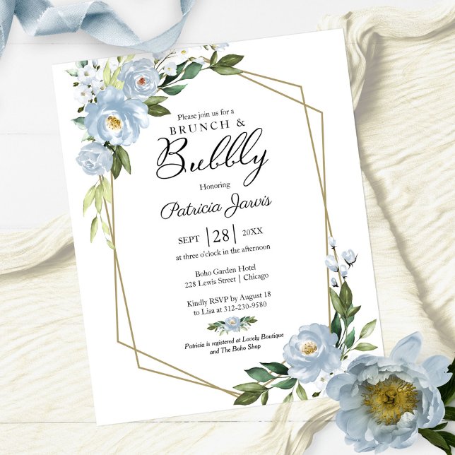 Brunch And Bubbly Budget Floral Invitation  (Creator Uploaded)
