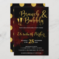 Brunch and bubbly burgundy glam gold bridal shower