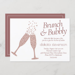 Brunch and Bubbly Cassis Purple Pink Champagne Invitation