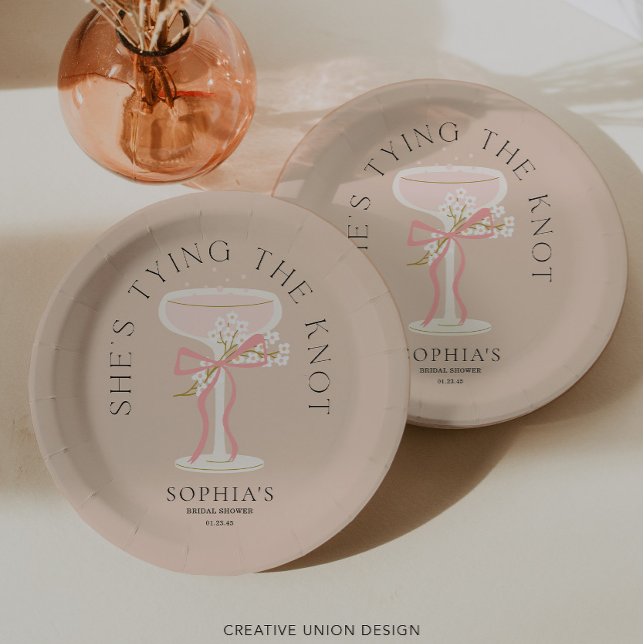 Brunch and Bubbly Champagne Bridal Shower Decor Paper Plate (Creator Uploaded)