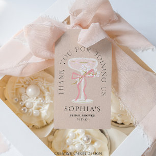 Brunch and Bubbly Champagne Bridal Shower Favours Gift Tags