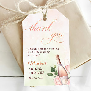 Brunch and Bubbly Champagne Bridal Shower Gift Tags
