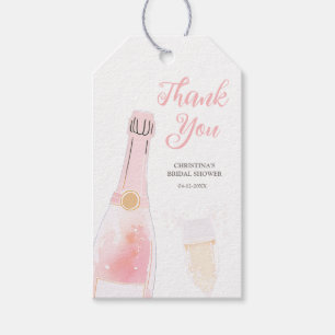 Brunch and Bubbly Champagne Bridal Shower Gift Tags