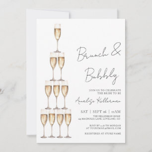 Brunch And Bubbly Champagne Bridal Shower Invitation