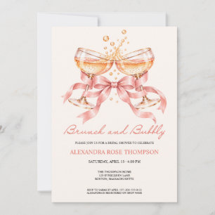 Brunch and Bubbly Champagne Bridal Shower Invitation