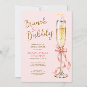 Brunch and Bubbly Champagne Bridal Shower Invitation