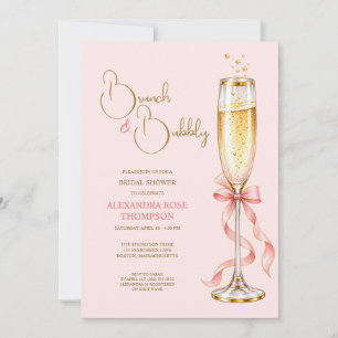 Brunch and Bubbly Champagne Bridal Shower Invitation