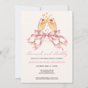 Brunch and Bubbly Champagne Bridal Shower Invitation