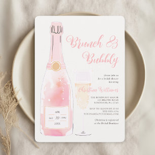 Brunch and Bubbly Champagne Bridal Shower Invitation