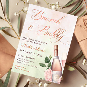 Brunch and Bubbly Champagne Bridal Shower Invitation
