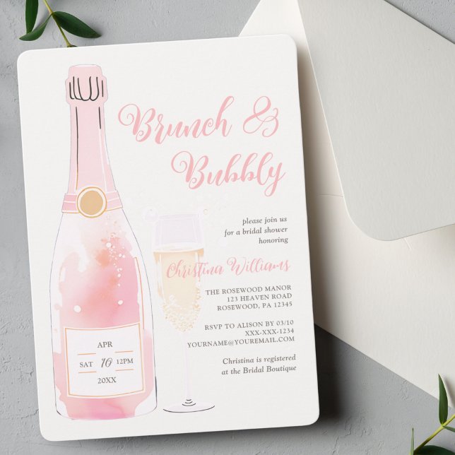 Brunch and Bubbly Champagne Bridal Shower Invitation (Creator Uploaded)