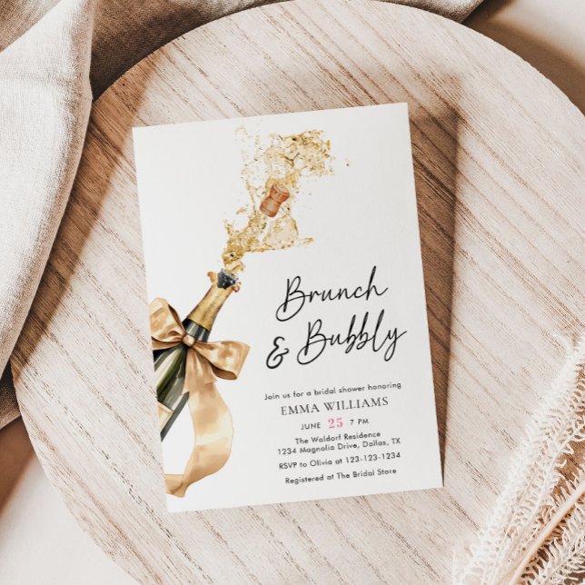 Brunch and Bubbly Champagne Bridal Shower Invitation (Creator Uploaded)