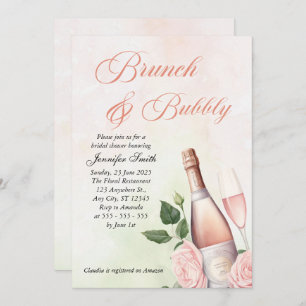 Brunch and Bubbly Champagne bridal shower Invitation