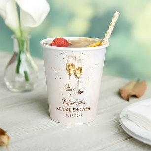 Brunch and Bubbly Champagne Bridal Shower Paper Cups