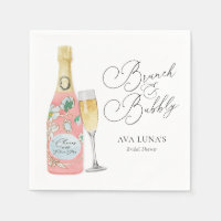 Brunch and Bubbly Champagne Bridal Shower Paper