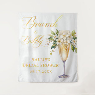 Brunch and Bubbly Champagne Bridal Shower Tapestry