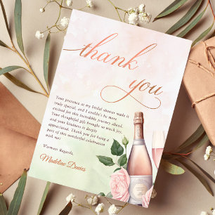 Brunch and Bubbly Champagne Bridal Shower Thank You Card