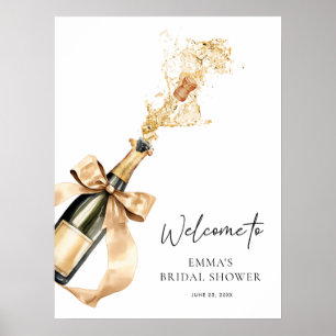 Brunch and Bubbly Champagne Bridal Shower Welcome  Poster
