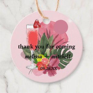 Brunch and bubbly champagne mimosa thank you favour tags