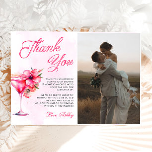 Brunch and Bubbly Champange Bridal Shower Photo Thank You Card