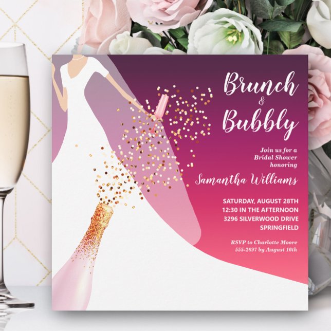 Brunch and Bubbly Cherry Bridal Shower Invitation (Creator Uploaded)