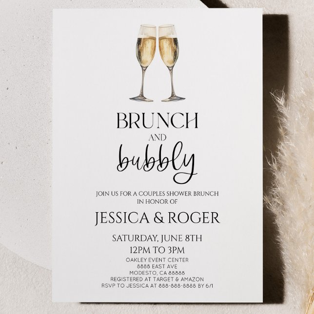 Brunch and Bubbly Couples Wedding Shower Brunch Invitation (Creator Uploaded)