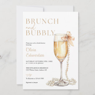 Brunch And Bubbly Elegant Bridal Shower Invitation