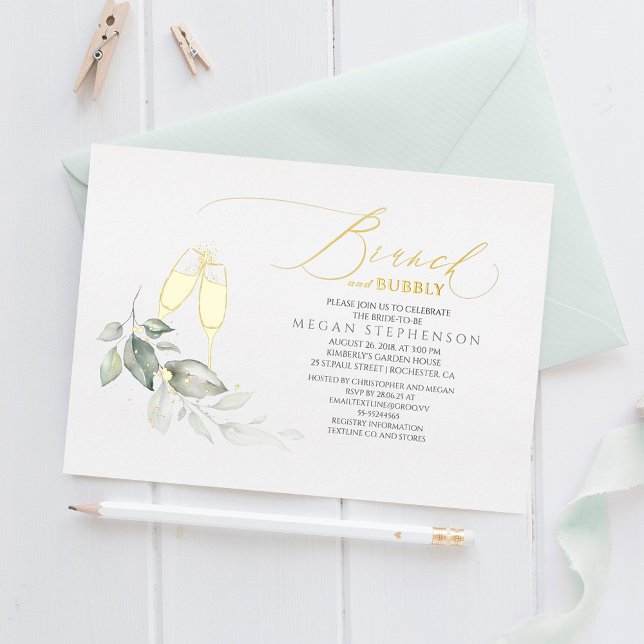 Brunch and Bubbly Elegant Greenery Bridal Shower (Creator Uploaded)