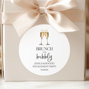 Brunch and Bubbly Engagement Party Brunch Favour Classic Round Sticker