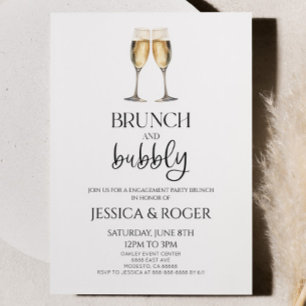 Brunch and Bubbly Engagement Party Brunch Invitation