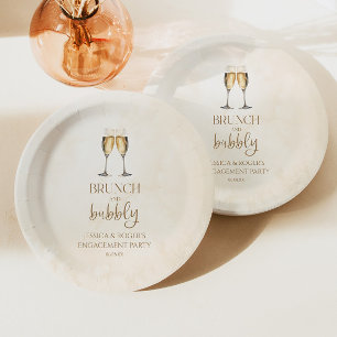 Brunch and Bubbly Engagement Party Brunch Paper Plate