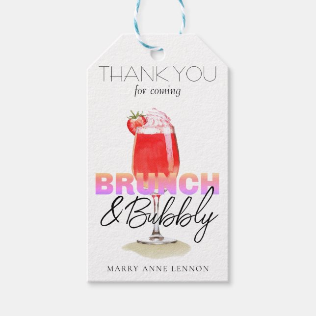 Brunch and Bubbly Favour Gift Tags (Front)