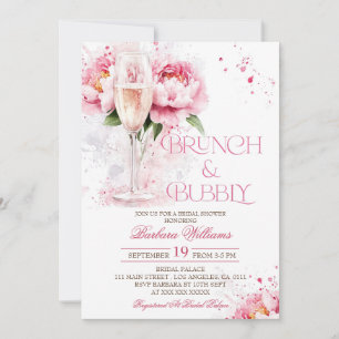 Brunch and Bubbly Floral Bridal Shower Invitation