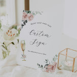 Brunch and Bubbly Floral Custom Text Sign<br><div class="desc">Customise this sign with your text to suite your needs. Matching items found in the Adore Paper Co. Zazzle shop.</div>