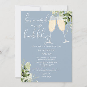 Brunch And Bubbly Greenery Bridal Shower Invitation