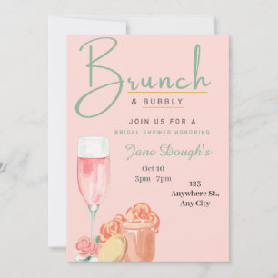 Brunch and Bubbly invitation card