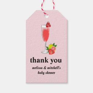 Brunch and bubbly mimosa champagne thank you gift tags