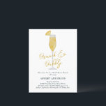 Brunch and Bubbly Mimosa Cocktail Bridal Shower Postcard<br><div class="desc">This bridal shower invitation features a watercolor painting of a mimosa glass. Customise with your information and change any wording to suit your event.</div>